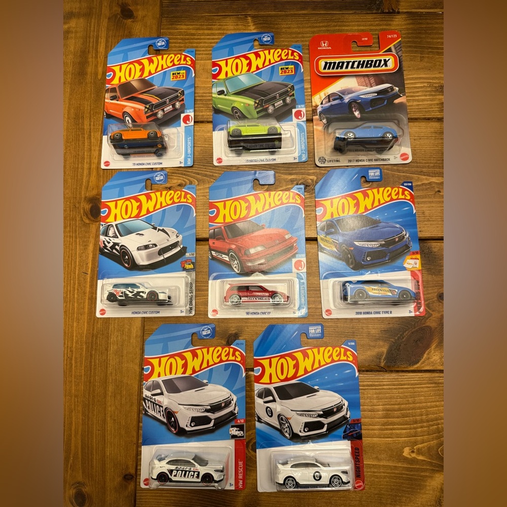 Hot Wheels Matchbox Honda Civic Lot of 8 Cars Custom EF Type R Sealed